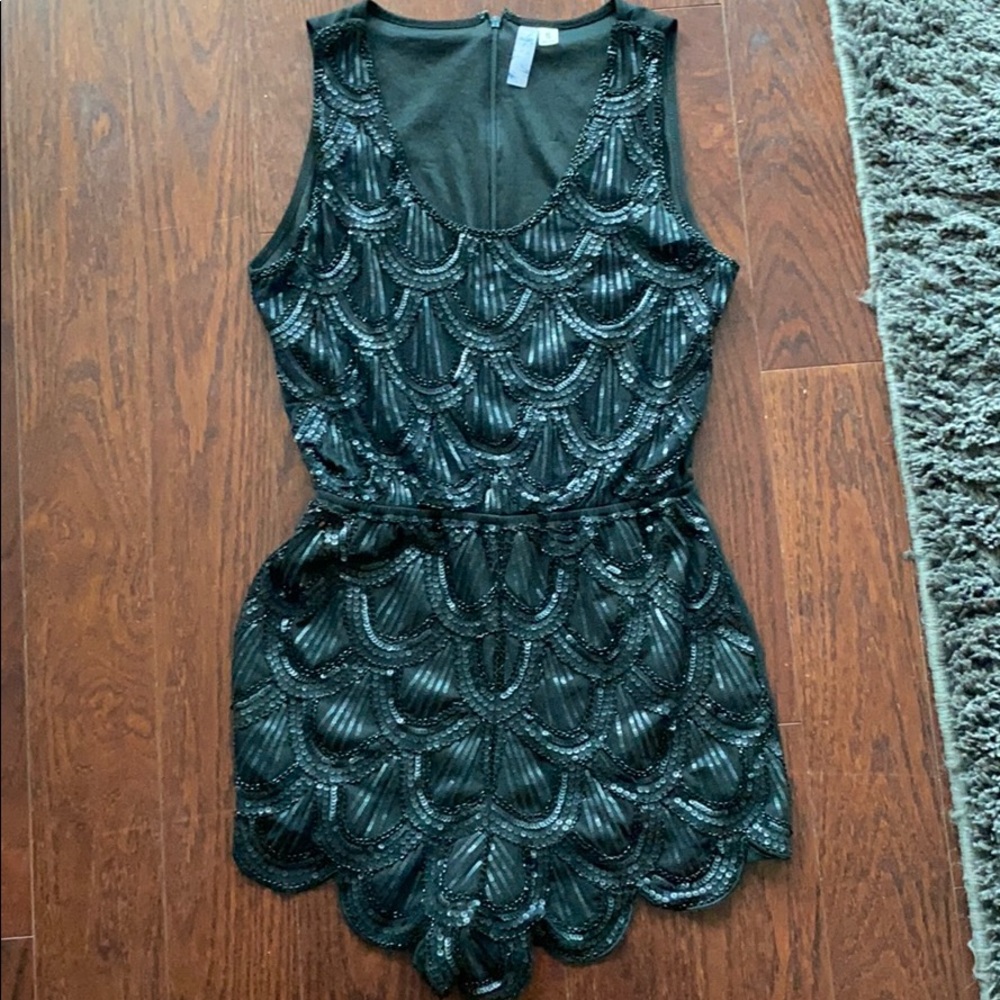 Black Sequin Romper !!
